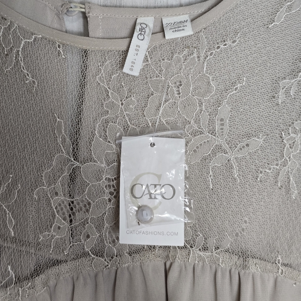 CATO Peasant Boho Lace Top 3X 22 24 Balloon Sleeves NWT Coquette Cottagecore - Picture 6 of 10